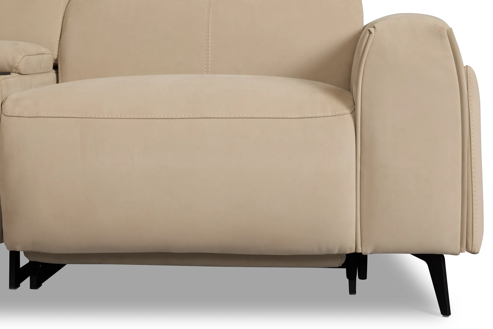 Reyna Beige Micro Medium Triple Power 2-arm Sectional