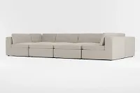 Destin Elevation Khaki Fabric 8-piece Pit Sectional