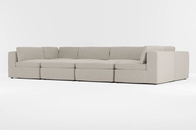 Destin Elevation Khaki Fabric 8-piece Pit Sectional