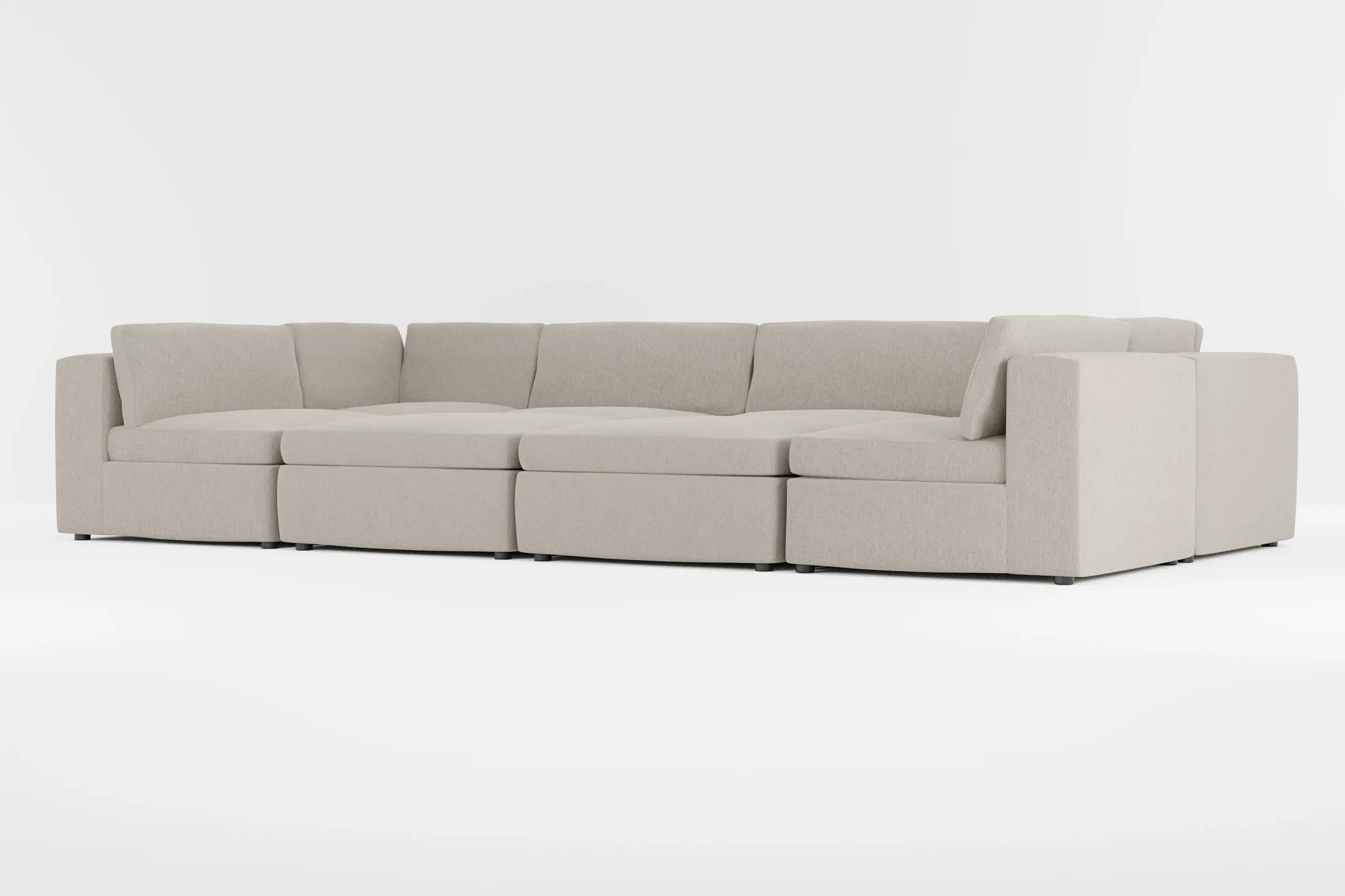 Destin Elevation Khaki Fabric 8-piece Pit Sectional