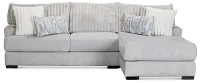Kylie Light Gray Fabric Right Chaise Sectional