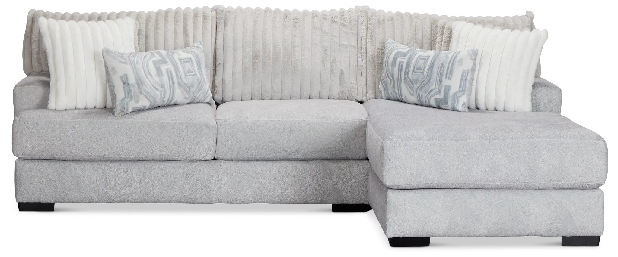 Kylie Light Gray Fabric Right Chaise Sectional Kylie Light Gray Fabric Right Chaise Sectional