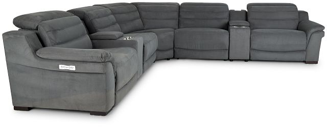 Sentinel Dark Gray Micro Large Dual Power Sectional With Music Console (4)