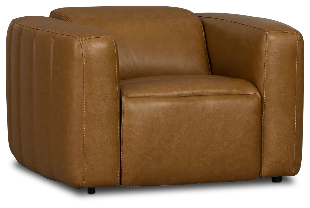 Jace Medium Brown Lthr/vinyl Power Recliner