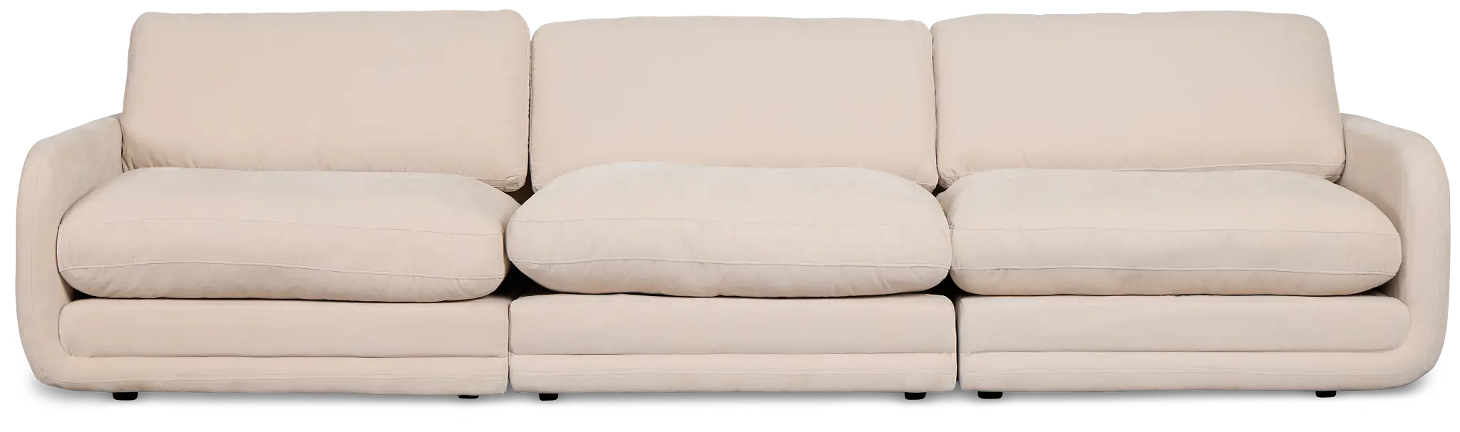 Jules Ivory Velvet 3 Piece Modular Sofa Jules Ivory Velvet 3 Piece Modular Sofa
