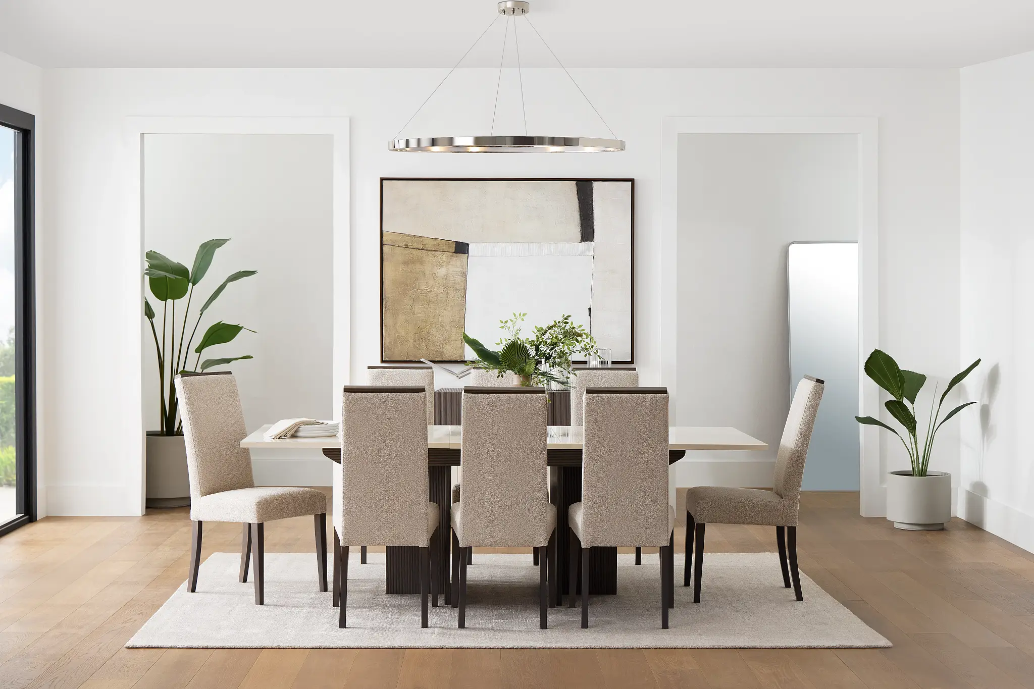 Sienna Two-tone Table & 4 Upholstered Chairs Sienna Two-tone Table & 4 Upholstered Chairs