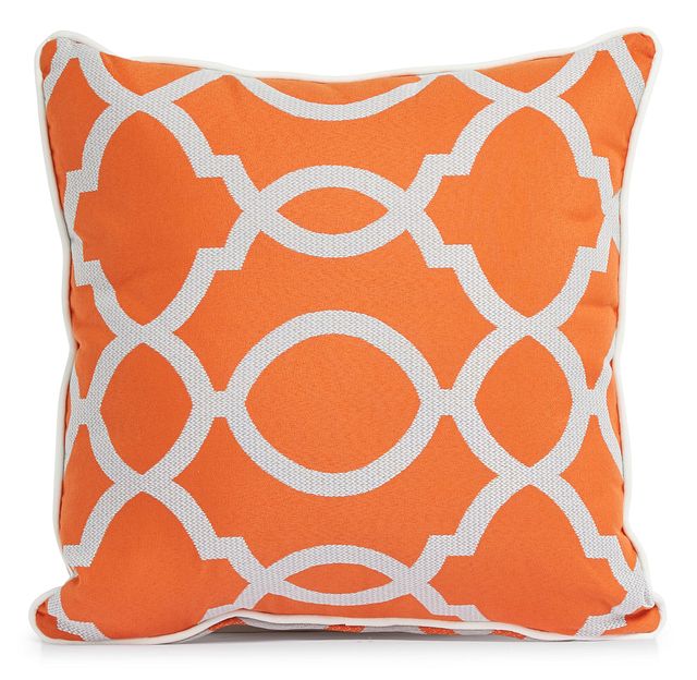Clover Orange 18" Indoor/outdoor Square Accent Pillow