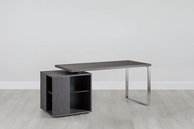 Vancouver Dark Gray Storage Desk