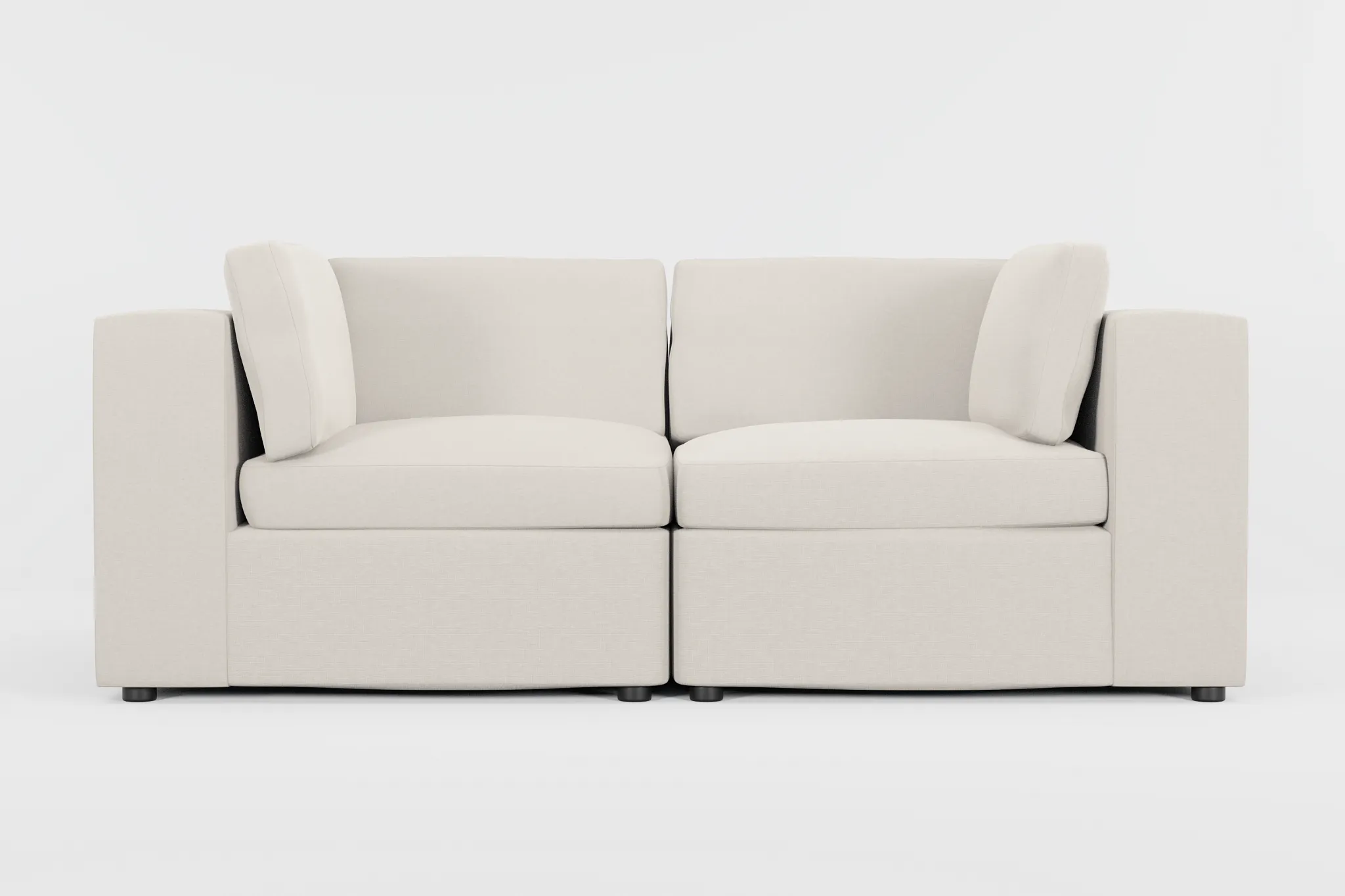 Destin Suave Beige Fabric 2-piece Modular Sofa