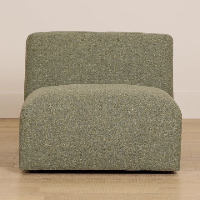 Baylor Green Fabric Armless Chair