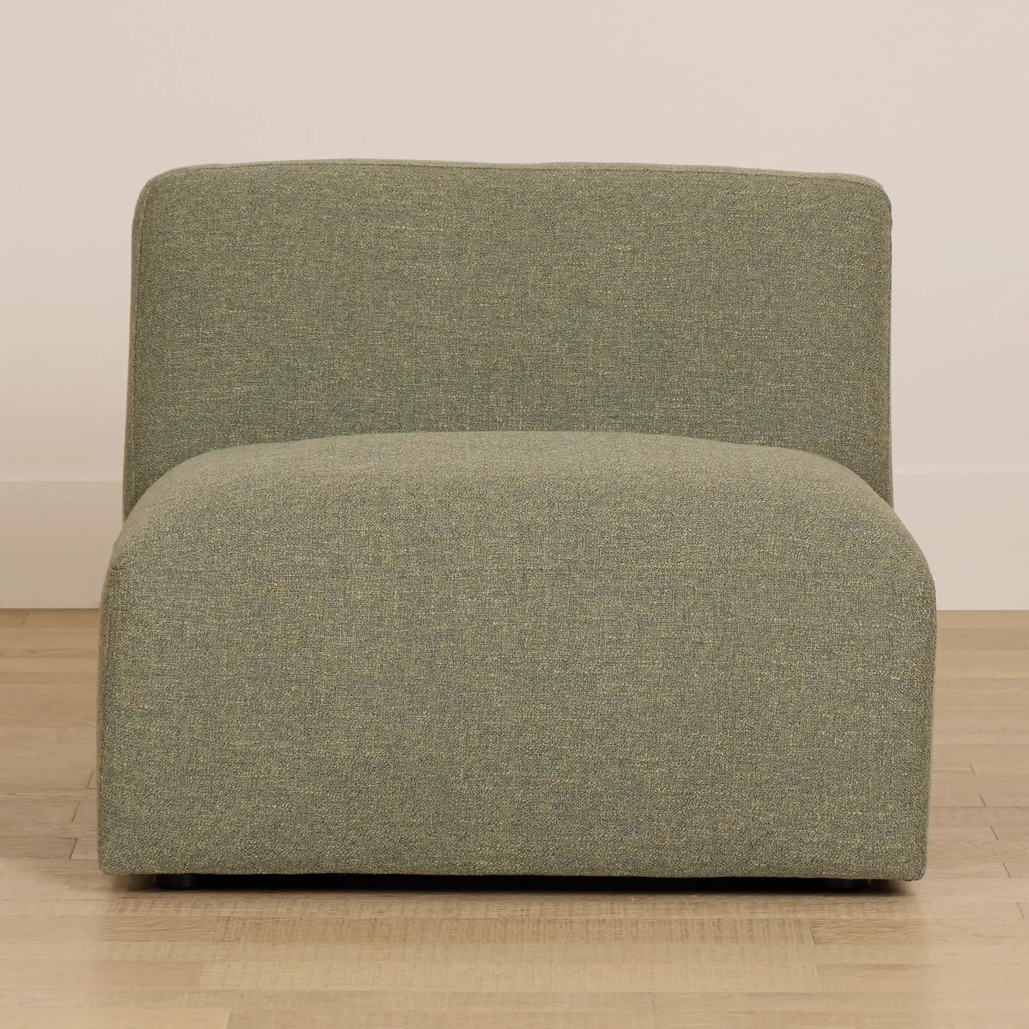 Baylor Green Fabric Armless Chair Baylor Green Fabric Armless Chair