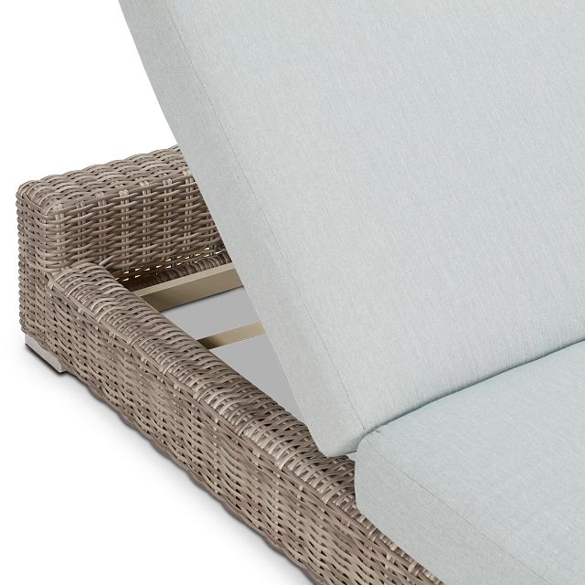 Raleigh Teal Woven Cushioned Chaise