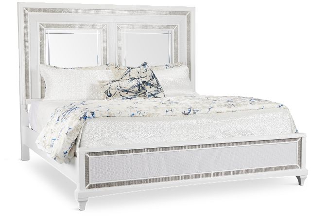 Milan White Panel Bed