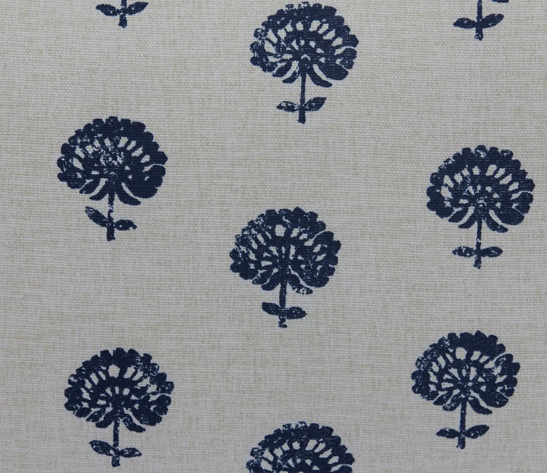 Florah Dark Blue Lumbar Accent Pillow