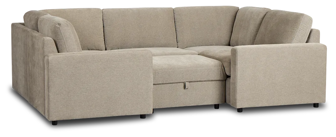 Addie Gray Fabric 6-piece Pit Storage Sectional