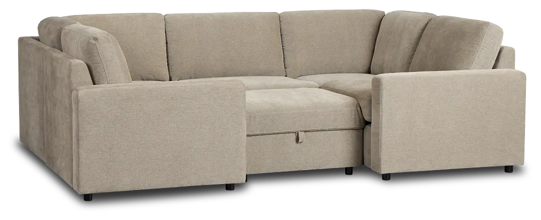 Addie Gray Fabric 6-piece Pit Storage Sectional Addie Gray Fabric 6-piece Pit Storage Sectional