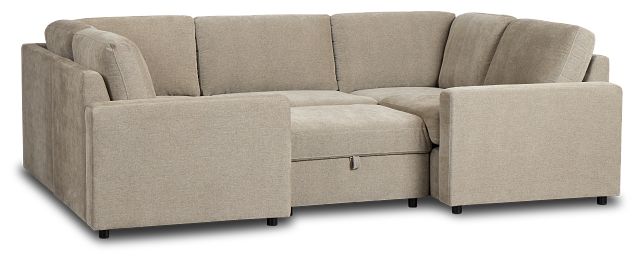 Addie Gray Fabric 6-piece Pit Storage Sectional