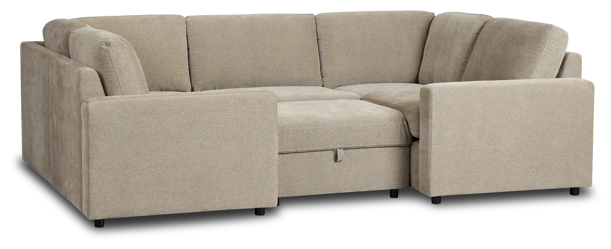 Addie Gray Fabric 6-piece Pit Storage Sectional Addie Gray Fabric 6-piece Pit Storage Sectional