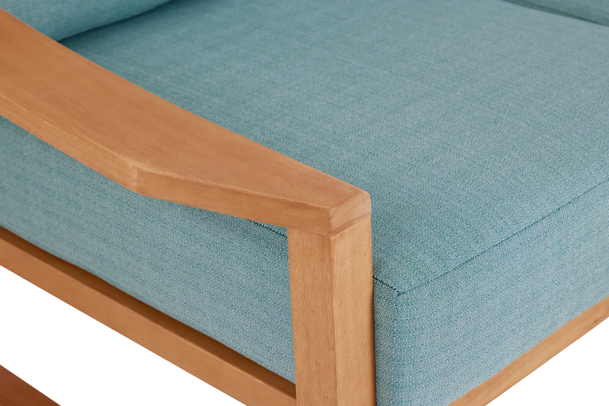 Tobago Light Tone Loveseat With Teal Cushions Tobago Light Tone Loveseat With Teal Cushions