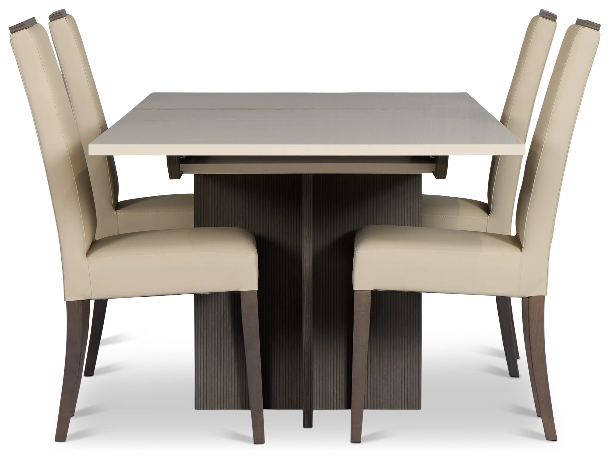 Sienna Two-tone Table & 4 Leather Chairs