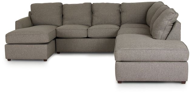 Asheville Brown Fabric Large Right Bumper Sectional