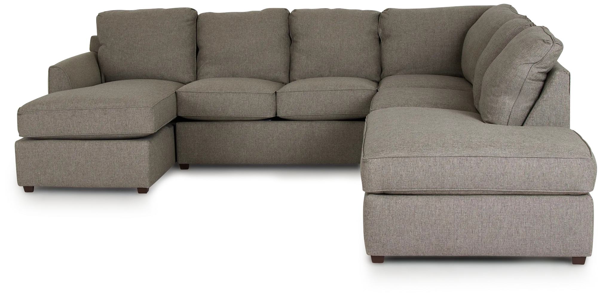 Asheville Brown Fabric Large Right Bumper Sectional