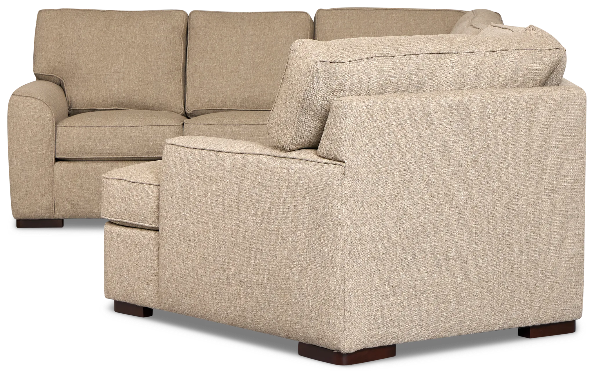 Sinclair Brown Fabric Right Cuddler Cooling Memory Foam Sectional