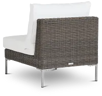 Tulum White Woven Armless Chair W/ Cushion