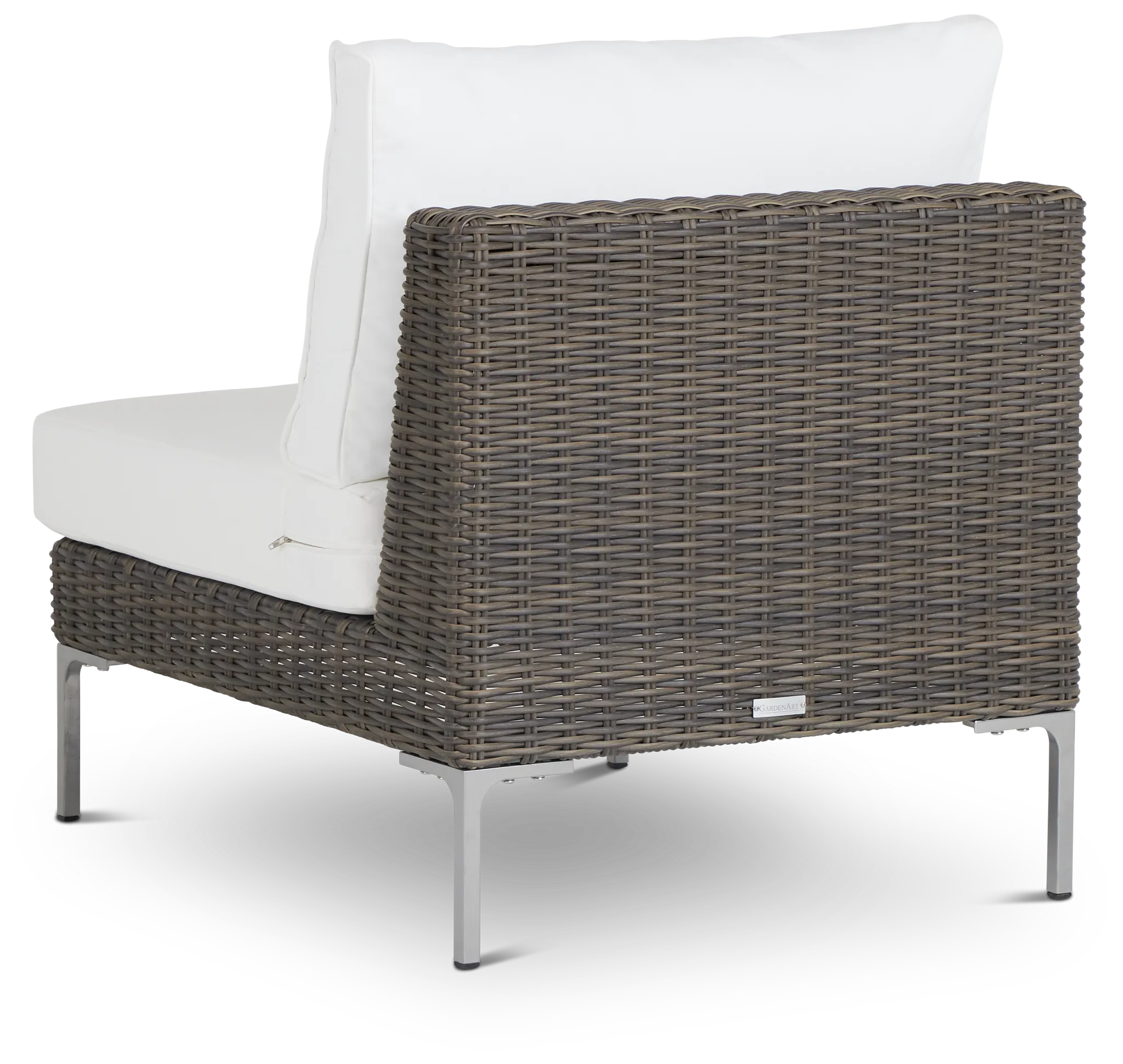 Tulum White Woven Armless Chair W/ Cushion