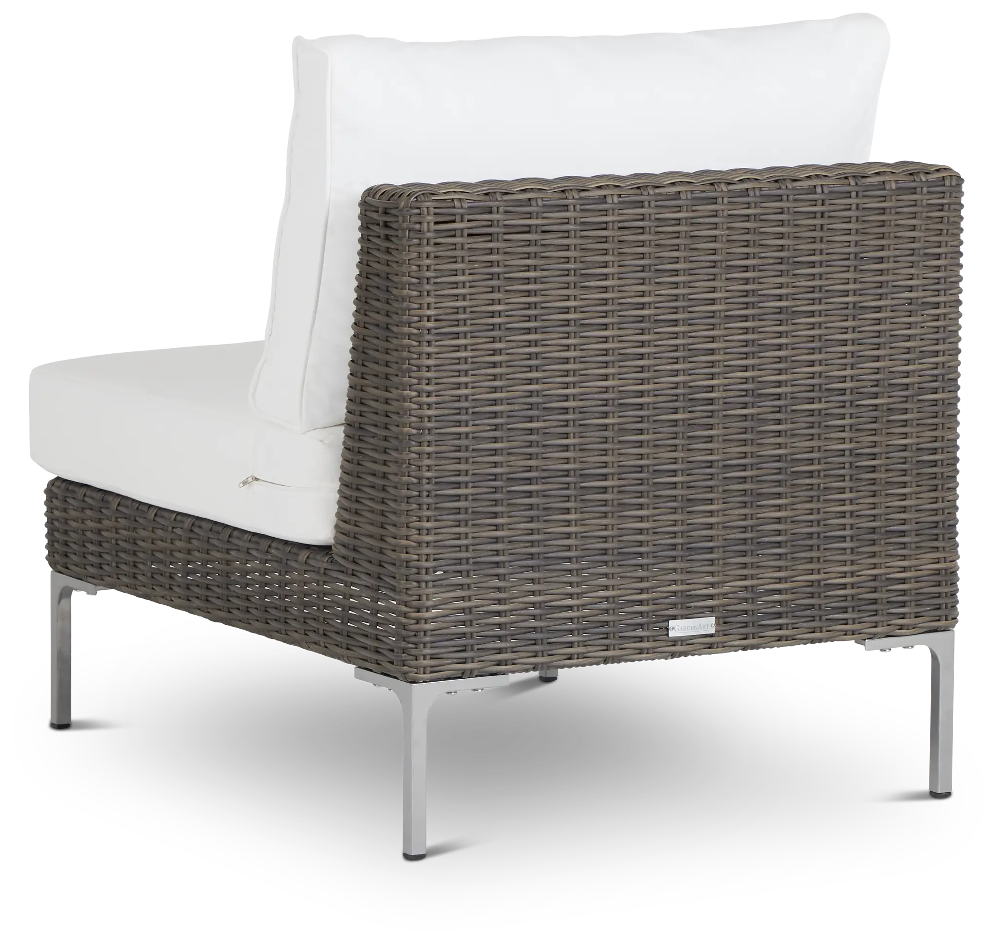 Tulum White Woven Armless Chair W/ Cushion Tulum White Woven Armless Chair W/ Cushion