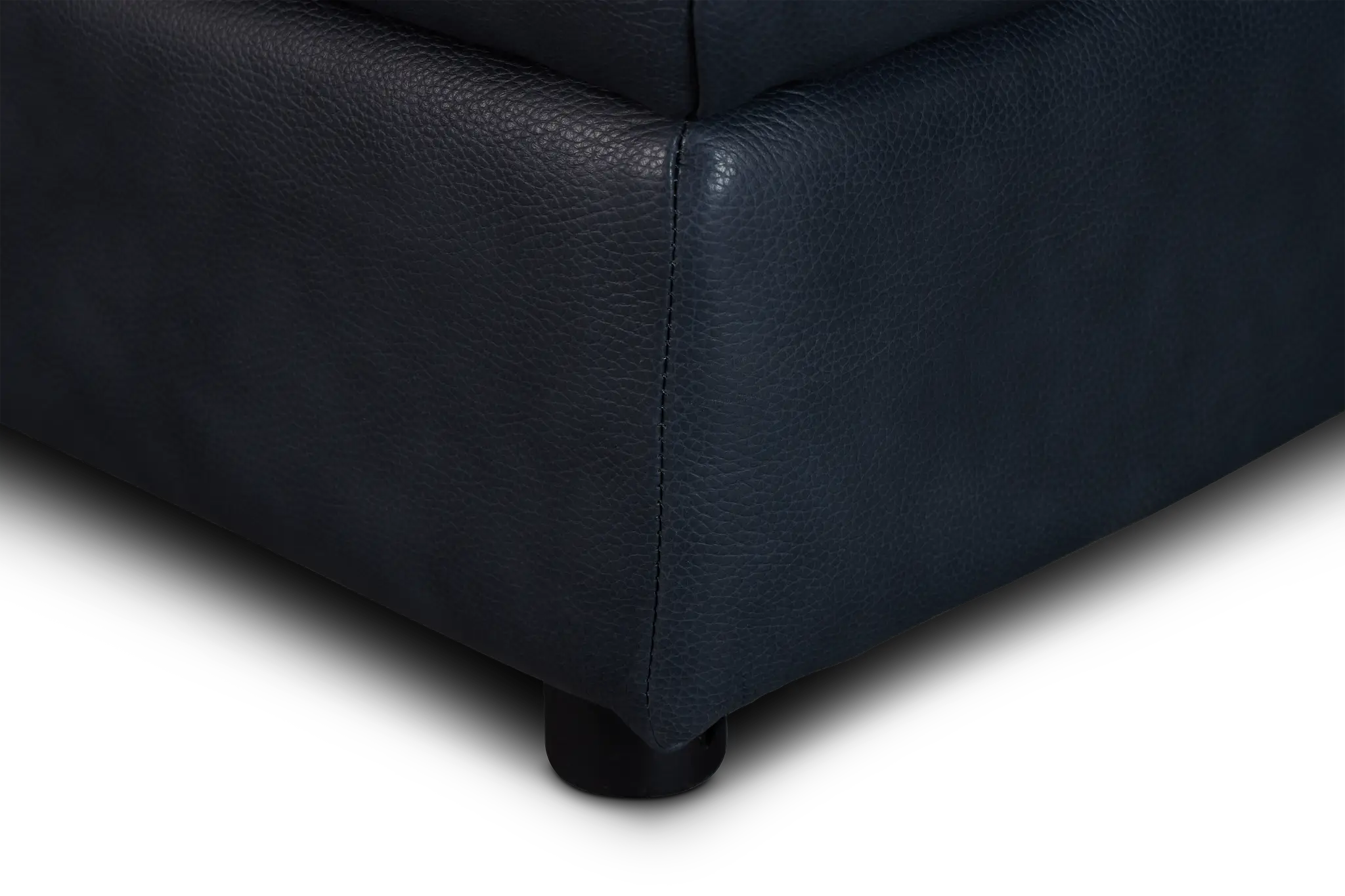 Rowan Navy Leather Small Left Bumper Sectional Rowan Navy Leather Small Left Bumper Sectional