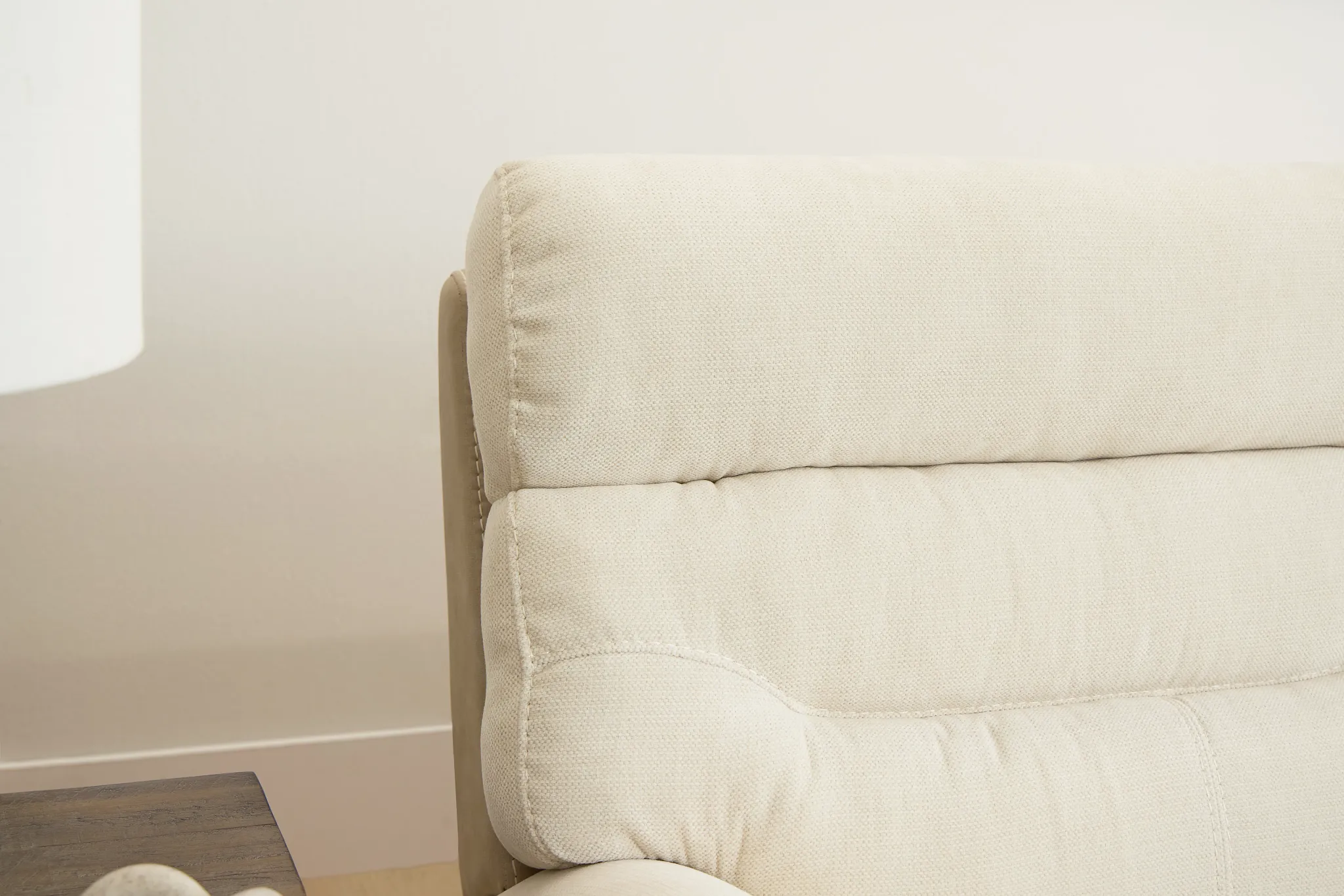 Travis Light Beige Fabric Small Two-arm Power Reclining Sectional