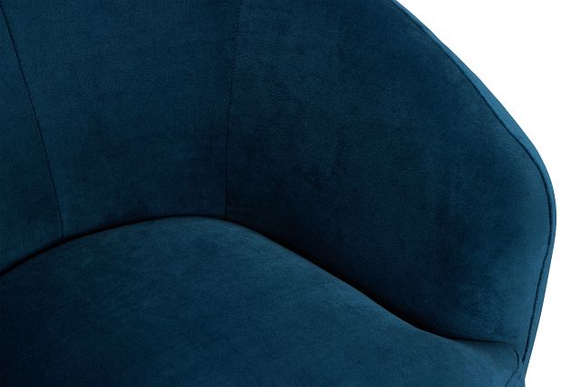 Hazel Dark Blue Velvet Swivel Accent Chair