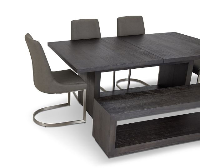 Madden Dark Tone Table, 4 Chairs & Bench (8)