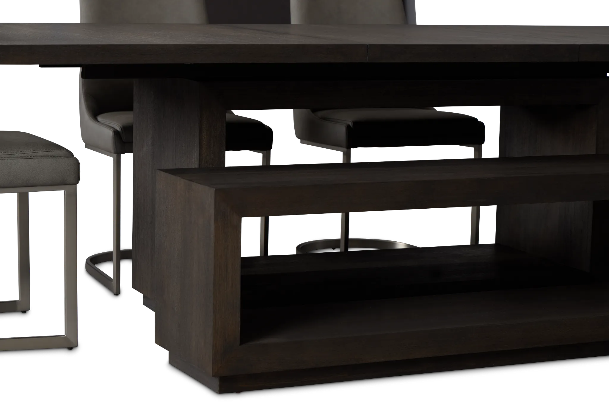 Madden Dark Tone Table, 4 Chairs & Bench