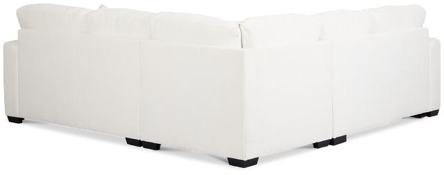 Everly White Fabric Small 2-arm Left Sleeper Storage Sectional