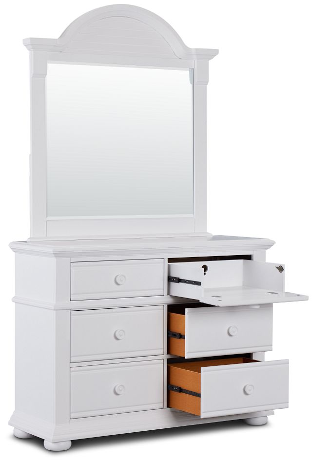 Quinn White Small Dresser & Mirror (3)