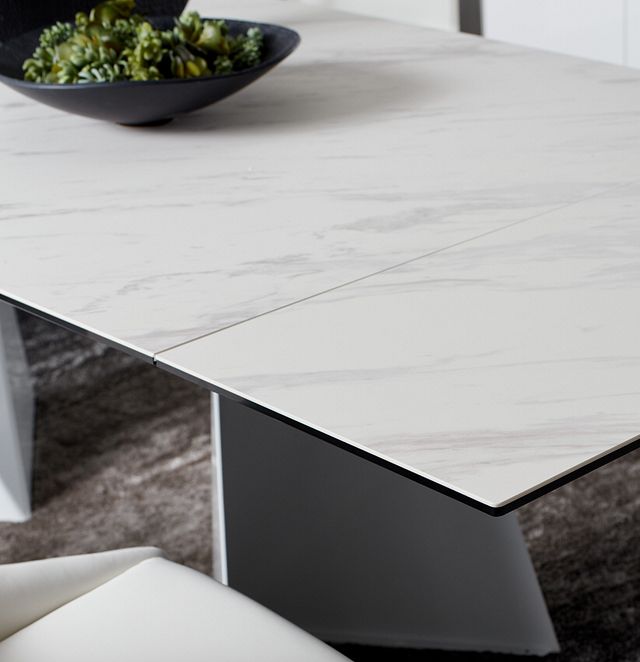 Monaco White Ceramic Rectangular Table (6)