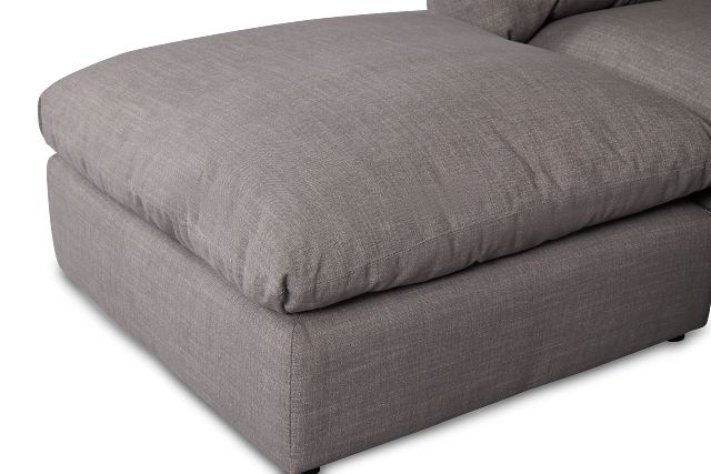 Serena Gray Fabric 5-piece Left Facing Bumper Sectional