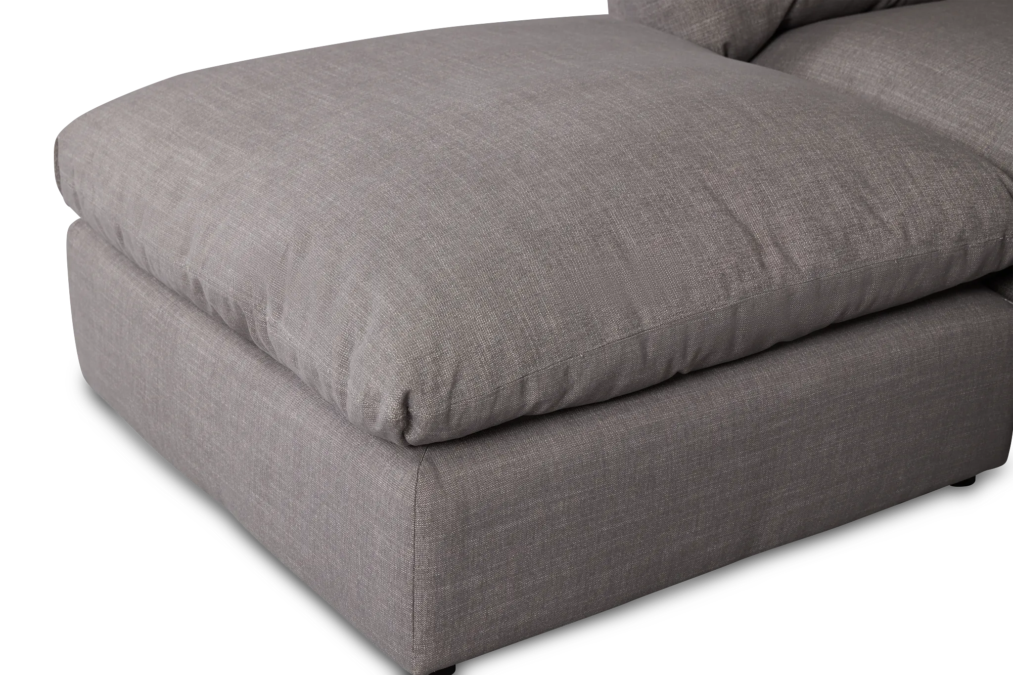 Serena Gray Fabric 5-piece Left Facing Bumper Sectional