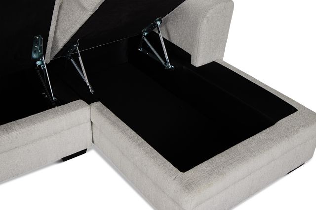 Everly Gray Fabric Right Chaise Storage Sectional