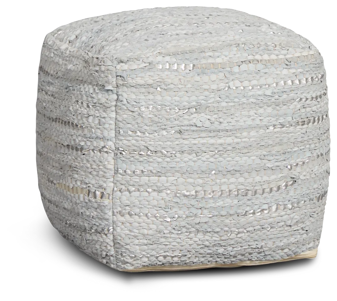 Ayana Silver Accent Pouf Ayana Silver Accent Pouf