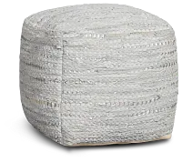 Ayana Silver Accent Pouf