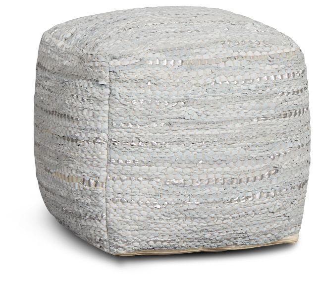 Ayana Silver Accent Pouf