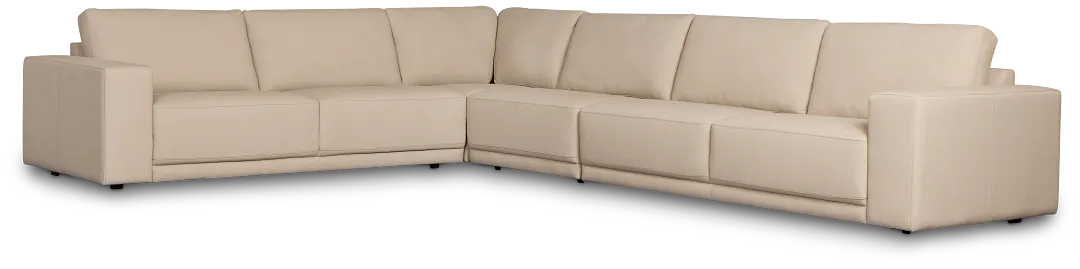 Kellan Ivory Leather Medium Two-arm Sectional