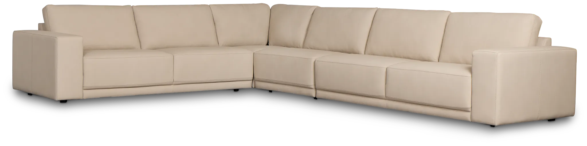 Kellan Ivory Leather Medium Two-arm Sectional