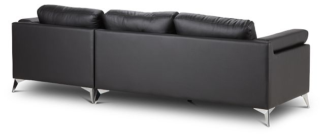 Gianna Black Micro Right Chaise Sectional