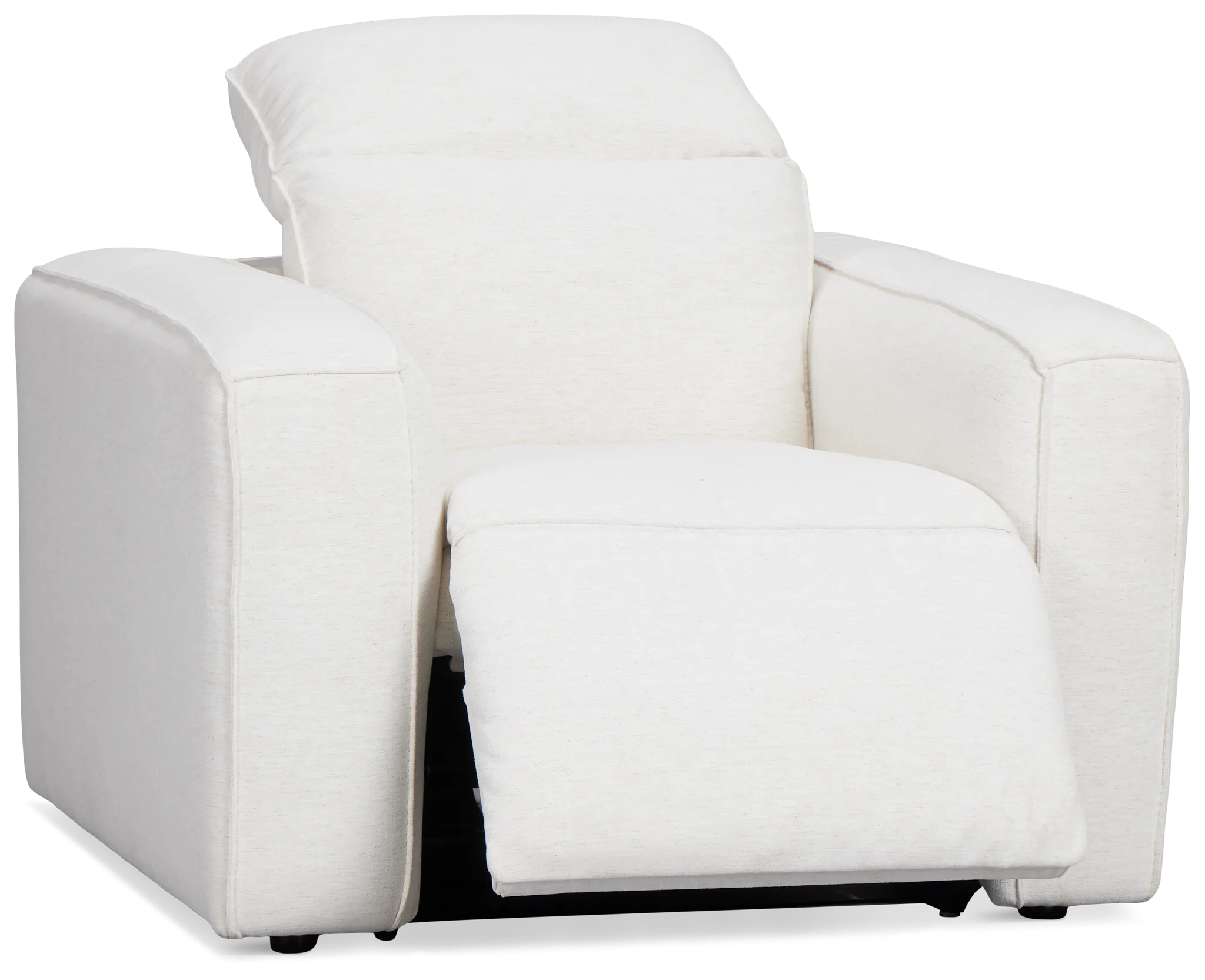 Ryland White Fabric Power Recliner With Power Headrest