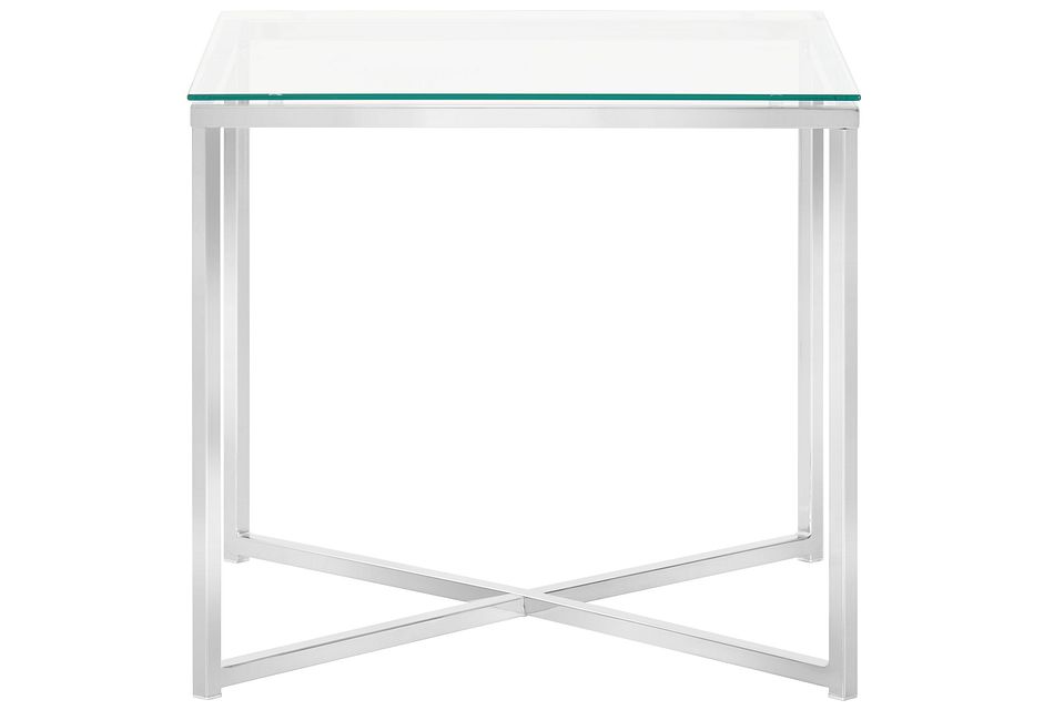 Kross Glass Clear Square End Table Living Room End Tables