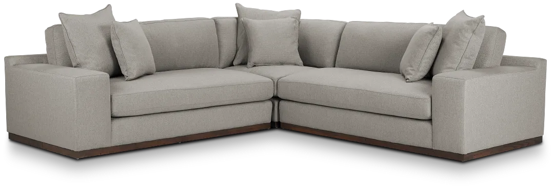 Mckenzie Light Gray Fabric Small Two-arm Sectional